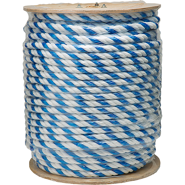Spool of 0.25 inch Blue-White Floating Polypropylene Swimming Pool Rope