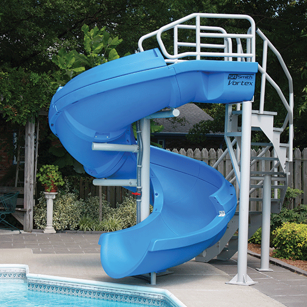 Vortex Half Tube Pool Slide with Staircase