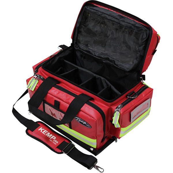 Premium Large Tarpaulin Fluid-Resistant Professional EMS Trauma Bag - Open Storage View